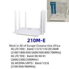 家用办公4G三网通无线转有线CPE三网口高增益6天线WIFI路由器LTE