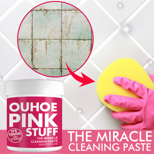 OUHOE Household Gentle Multi-Function Cleaning Paste Removes Heavy Grease Stain in the Kitchen Universal Pink Bucket Cleaning Powder