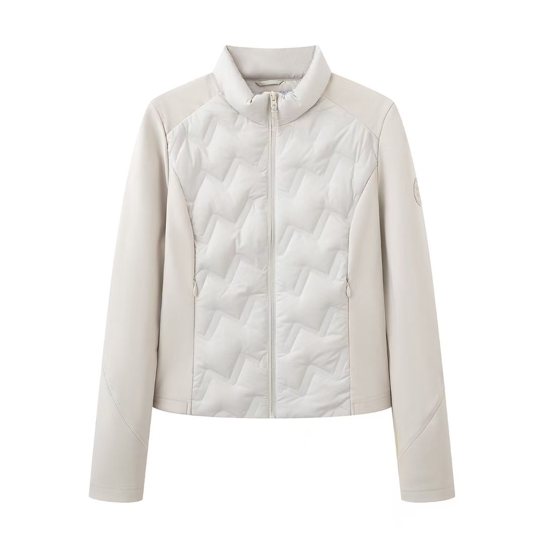 2025 New Winter Versatile Slimming Look Splicing Stand-Up Collar Lightweight down Jacket Tops Women's 3Acf4101