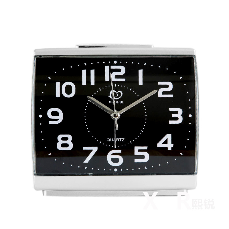 Reloj despertador cuadrado grande de fabricante al por mayor con luz, movimiento silencioso de alta calidad, reloj de escritorio con espejo acrílico irrompible.