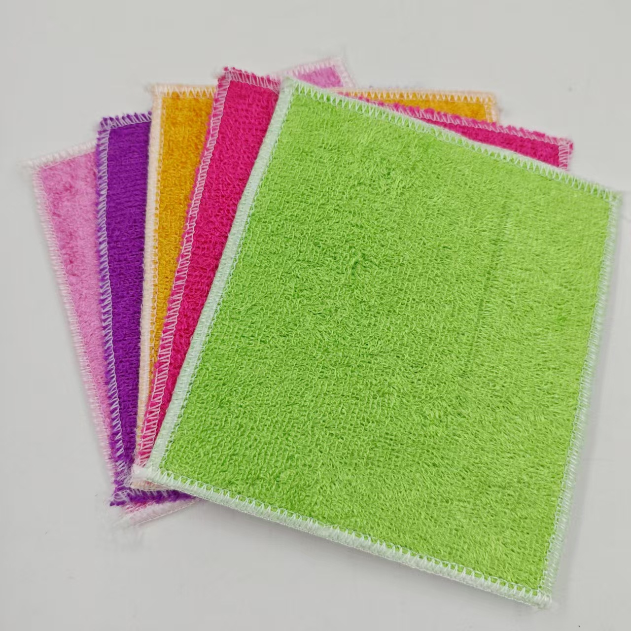 彩色不易粘油洗碗布16*18竹纤维抹布百洁布1元2元批发货源