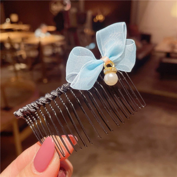 Blue hair band with bow, pendant, 12 shade