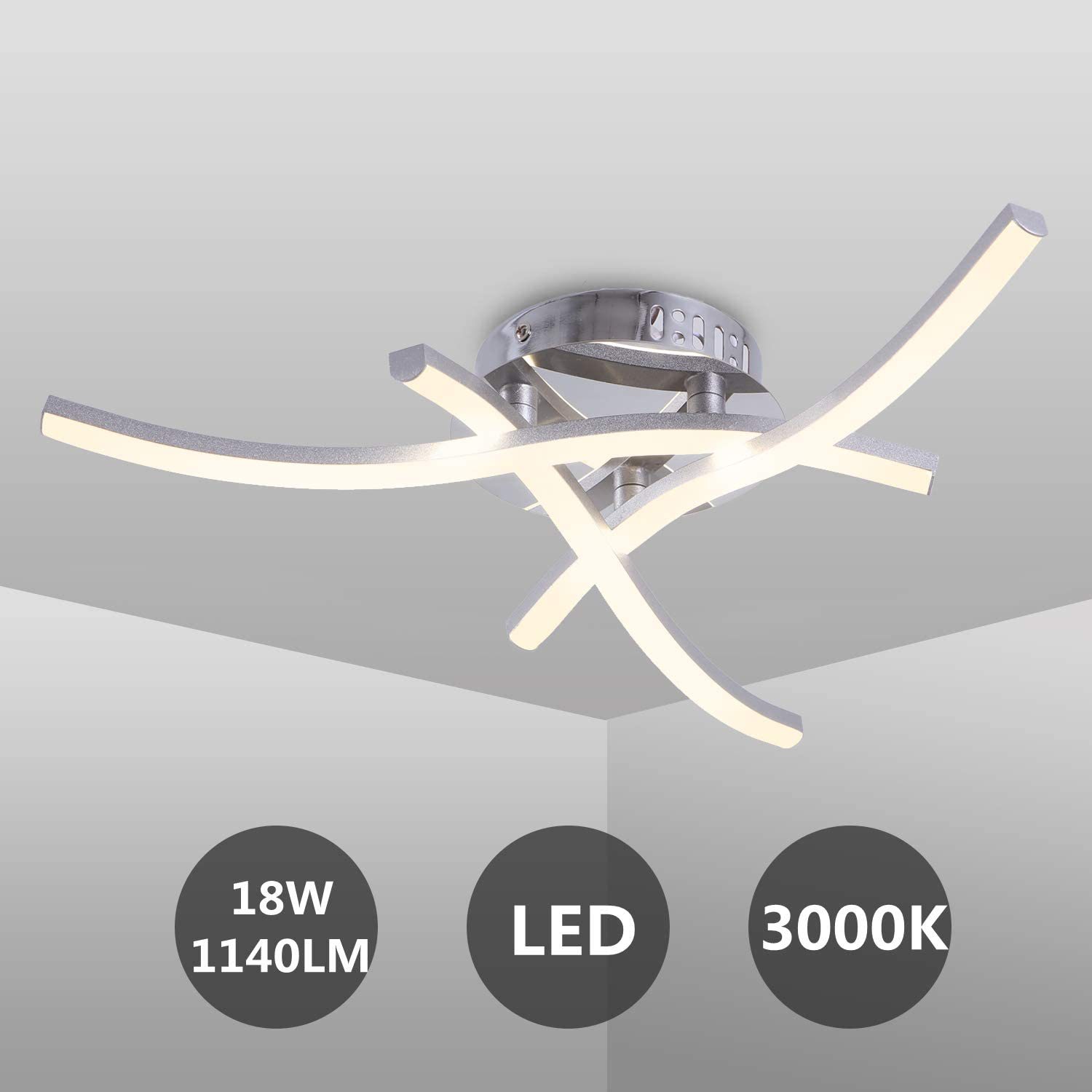 跨境吸顶灯北欧现代简约条形天花灯线形创意灯饰 led三叉波浪灯具