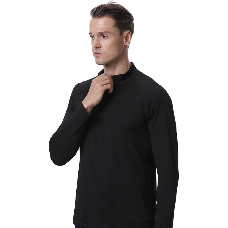 Men's Quick-drying Gym Top With Half-zip And High Neck_voghion.com