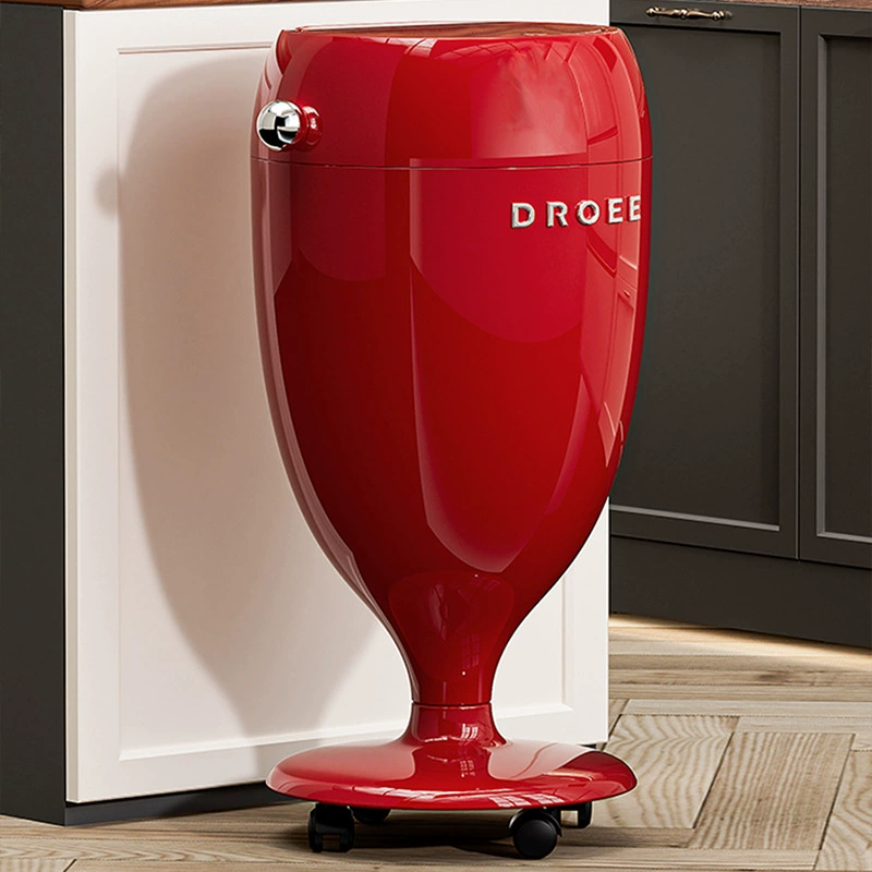 Trash can for home living room 2025 new style bedroom large capacity light luxury high-end high-end appearance wheeled trash can with flip lid