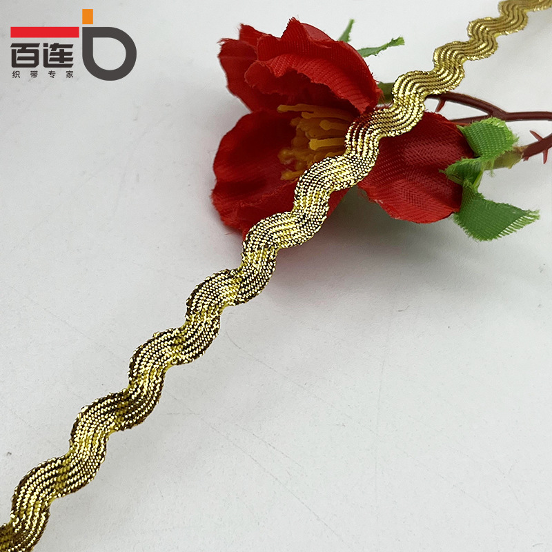 3-5mm oro y plata ola en forma de S borde curvo cortina de cinta de encaje ropa para niños accesorios de la boda accesorios de ropa DIY