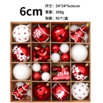 クロスボーダー クリスマス デコレーション レッド グリーン ゴールド 42 ブティック ペイント クリスマス ボール セット クリスマス ツリー ペンダント|undefined