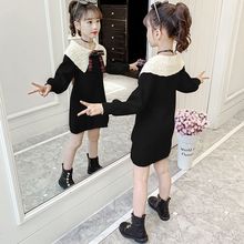 女童卫衣裙春秋装2023新款韩版儿童女孩中长款大童洋气长袖连衣裙