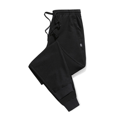 Pantalones largos casuales para hombres Otoño e Invierno Nuevos deportes estilo coreano moda en stock al por mayor pantalones de chándal con cremallera gruesa forrada de lana