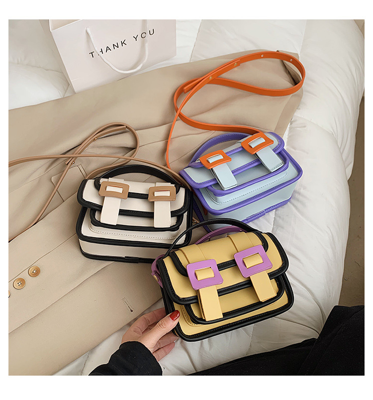 Candy Color Contrast New Fashion Stitching Square Bag display picture 12