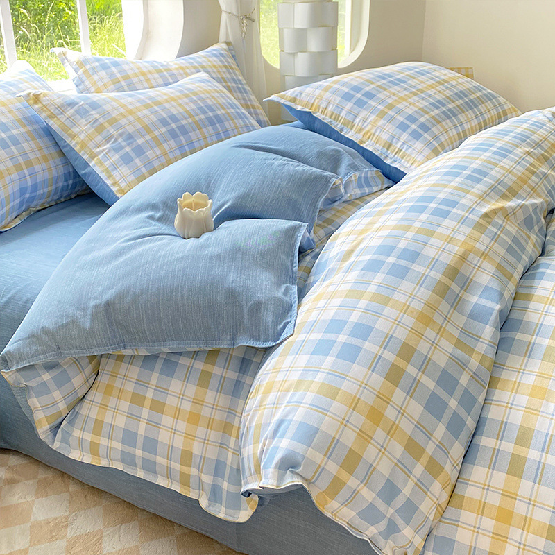 Ropa de cama de tres piezas de dormitorio de algodón fresco 4 ropa de cama de cuatro piezas de algodón 100 sábanas fundas de edredón