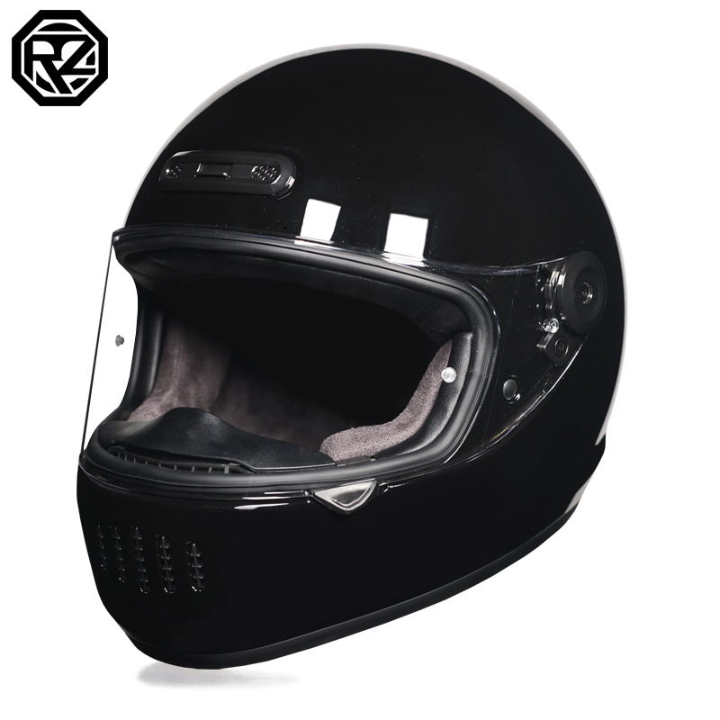 Orz Motocicleta Retro Casco completo Hombre Invierno Personalidad Cool Mujer Nacional Tendencia Crucero Coche Retro Casco Cuatro estaciones Universal
