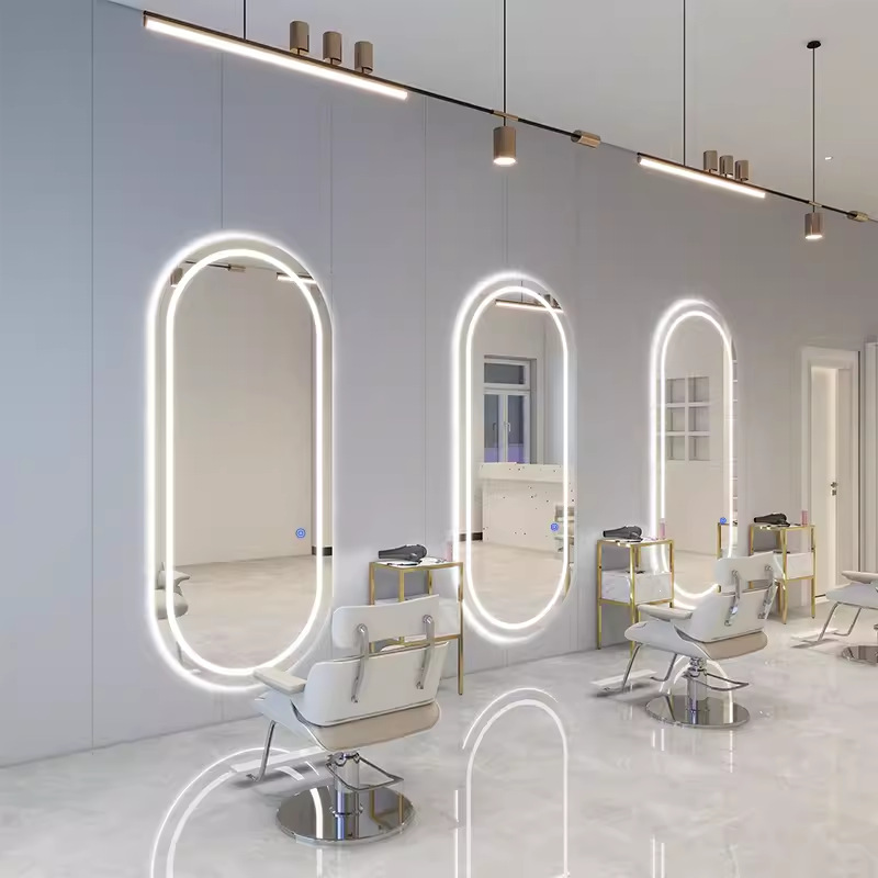 Barbería espejo salón de belleza mesa especial pared mirror image 10
