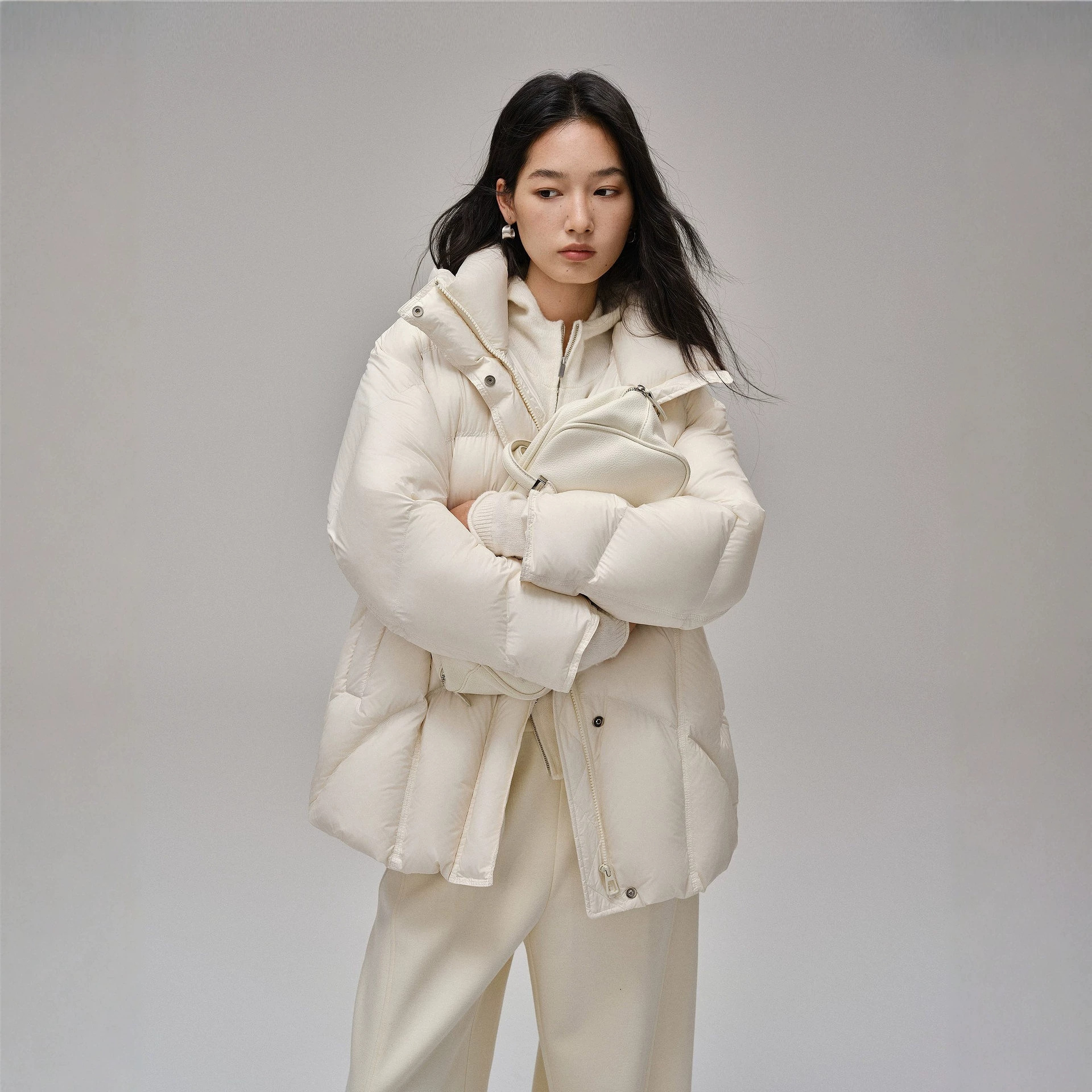【冬装焕新季】中长款连帽羽绒服2026冬新款休闲时尚宽松保暖外套