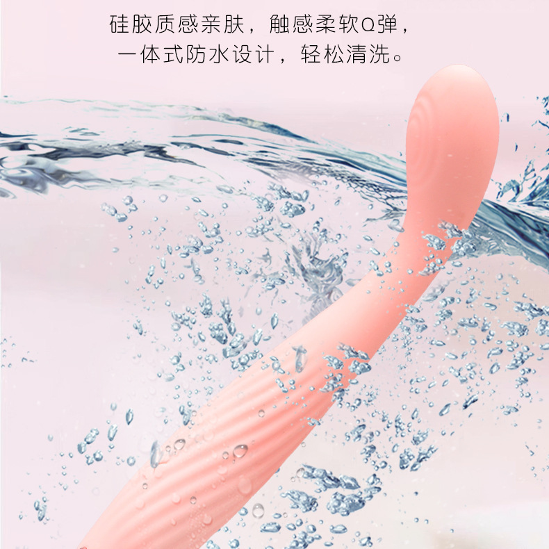 G-Spot Stimulation Pen Vibrator, Silicone Curved Tip, Button Control, Pink — detail image 16
