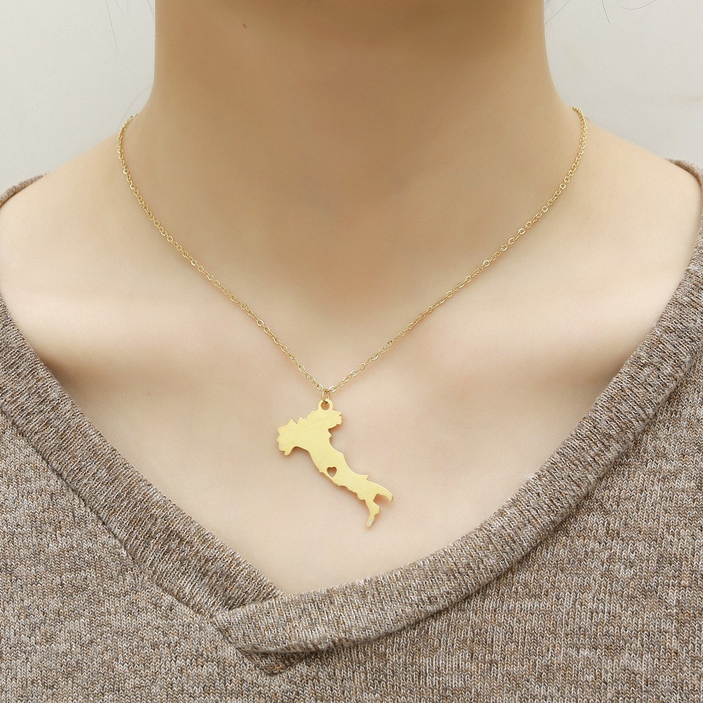 World Map Pendant Necklace For Men And Women Patriotic Jewelry_voghion.com
