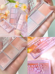 HOLD LIVE秘境花園腮紅 微醺粉嫩細膩自然裸妝元氣少女三色修容盤