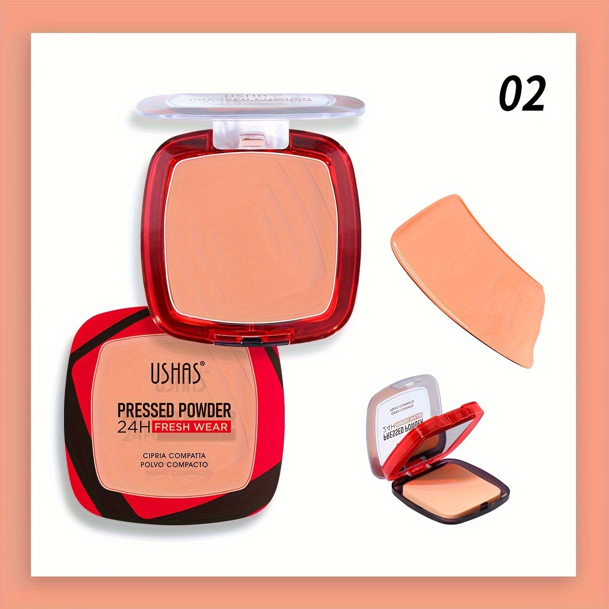 USHAS Polvo de maquillaje de punto transfronterizo Corrector de maquillaje fijo Impermeable e hidratante de larga duración FC648A B