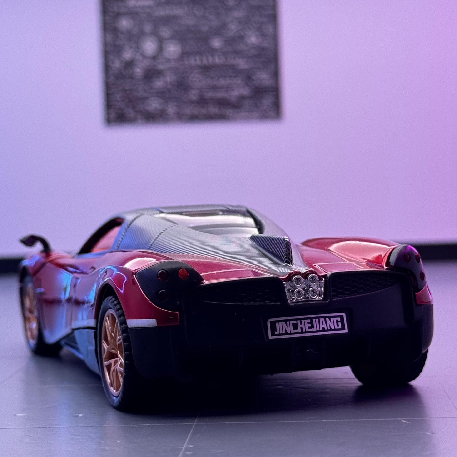 Li Jiaxin modelo de coche de aleación 1:32 Pagani Fengshen coche deportivo con sonido y luz de retorno coche de juguete decoración de modelo de sonido