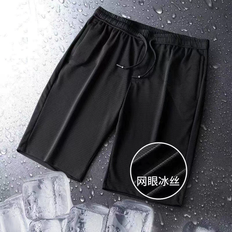Мужские летние тонкие шорты из льняной ткани Ice-Silk, эластичная талия, оверсайз пляжные и зал 2–5XL