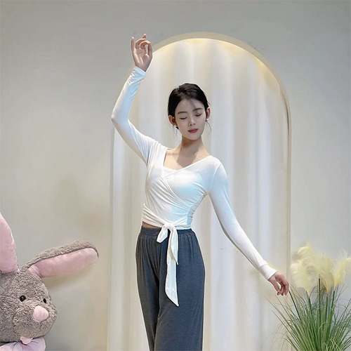 Ballet body training clothes for adults, Latin dance clothes, long-sleeved modern dance gymnastics clothes, Chinese classical tops