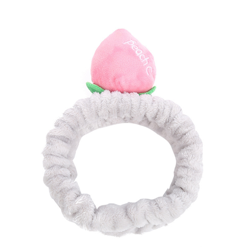 Estilo coreano Internet celebridad fruta melocotón rojo banda de pelo femenino lavado de cara maquillaje borde ancho diadema accesorios para el cabello de dibujos animados al por mayor