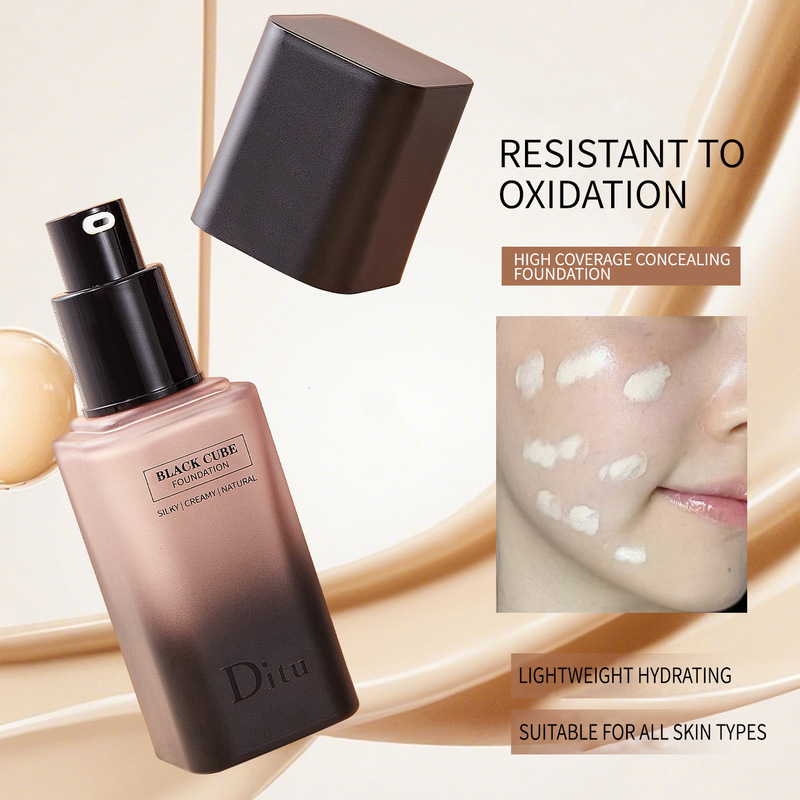 Cross-Border Ditu Black Rubik's Cube Concealer Liquid Foundation Long-Lasting Makeup Concealer Moisturizing and Fitting Dry Skin Mixed Skin Makeup Cross-Border Ditu Black Rubik's Cube Concealer Liquid Foundation Long-Lasting Makeup Concealer Moisturizing and Fitting Dry Skin Mixed Skin Makeup