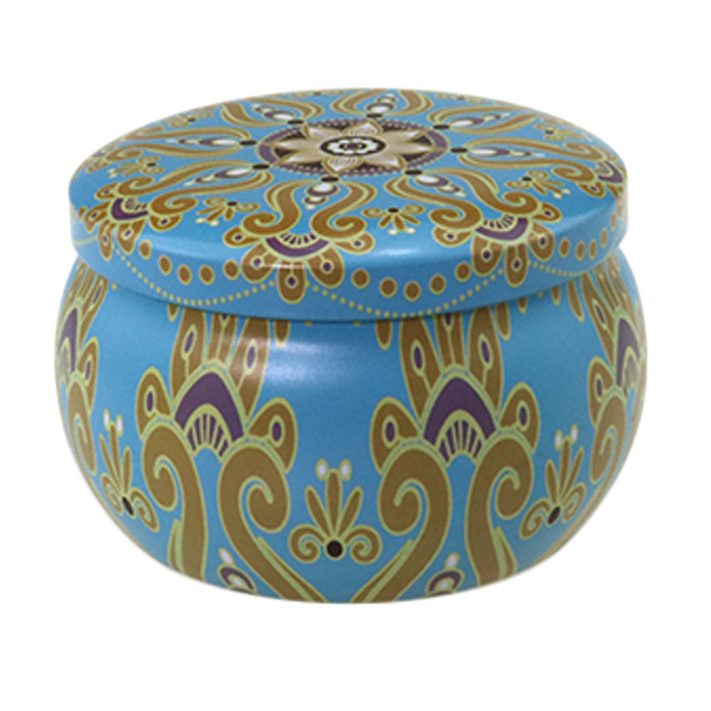 Venta al por mayor de fábrica: Tarro de hojalata de estilo étnico de 4.4 oz con forma de barriga grande para sirope de pera, dulces, té, velas aromáticas y almacenamiento de alimentos. image 22