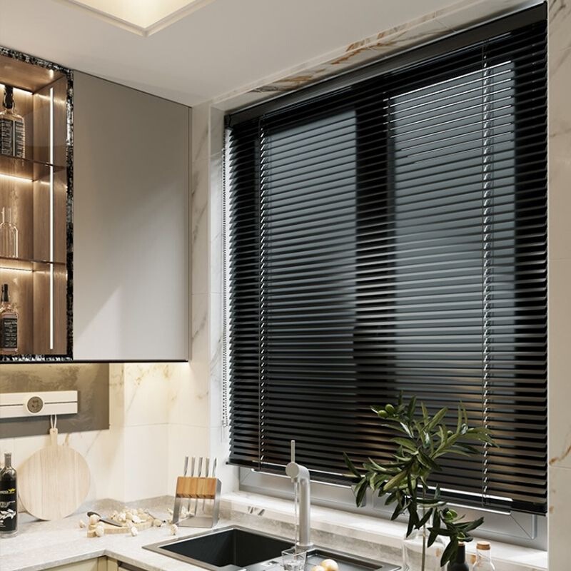 Blinds without drilling, blackout roller blinds for bathroom, office, kitchen, bedroom, sunshade, sun protection, heat insulation, pull-down type