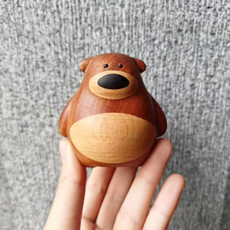 黒檀かわいいミルクドラゴン癒しオフィスデスク装飾品無垢材臭いクマのおもちゃ手作り周辺ギフト|undefined