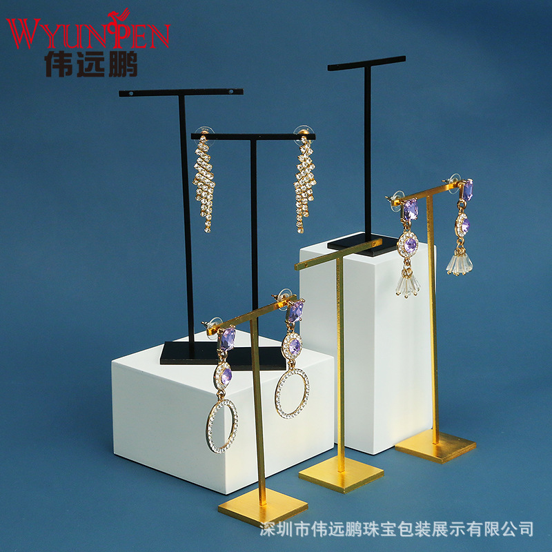 New style jewelry prop metal brushed ear accessory display stand earring ring jewelry storage earring display stand