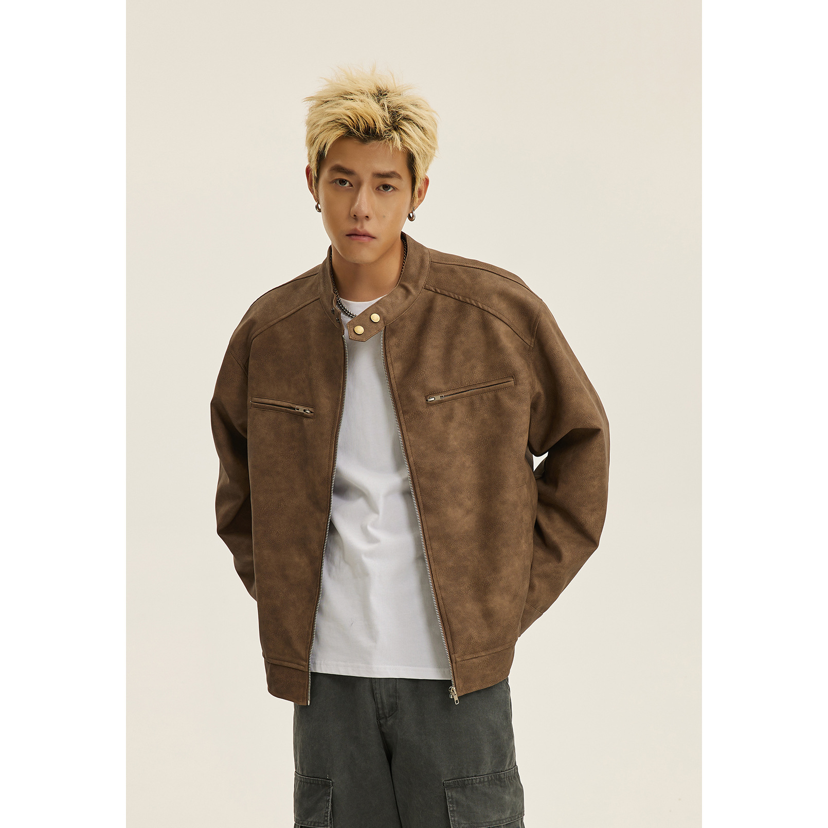 Giacca da motociclista americana di alta gamma per uomo nella primavera autunno 2024, nuovo stile, top con risvolto casual fresco e ampio_voghion.com