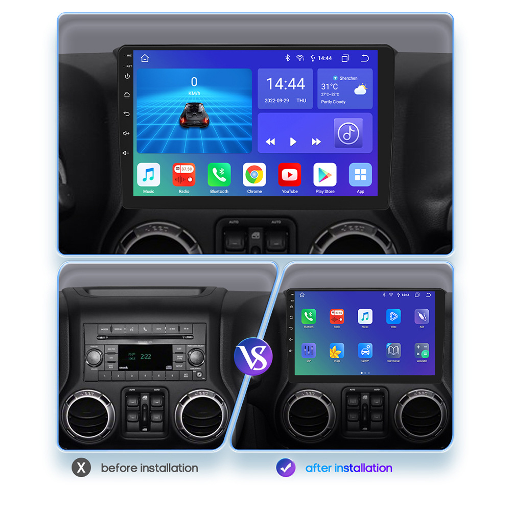 10-inch Android large screen navigation for Jeep frame-mounted in-car MP5 player integrated system