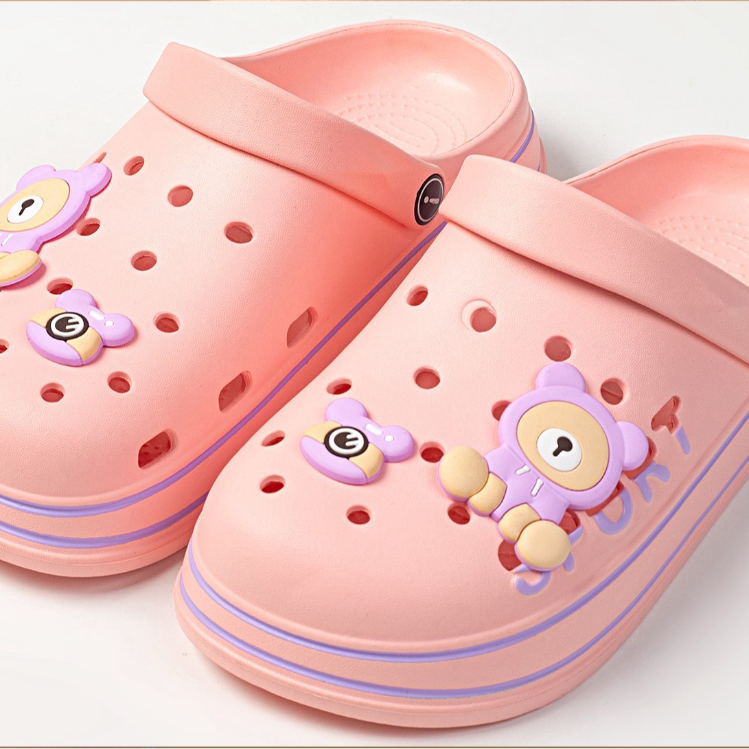 EVA lindos osos de dibujos animados zapatos de agujero cómodos para usar en interiores y exteriores para parejas zapatos de playa viajes deportivos fotos zapatillas frías