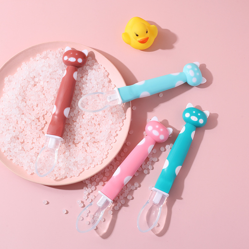 Bebé recién nacido cuchara de silicona cuchara de alimentación bebé alimentación arroz fideos dibujos animados cuchara pequeña niños suplemento alimenticio vajilla