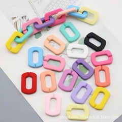 DIY饰品配件 亚克力30*20橡皮漆手感漆链扣可拆卸链条钥匙扣链子