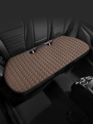 for All Seasons, Pure Hemp Diamond Seat cushion, seat cover - diamond-grid-rear-row-coffee-brown