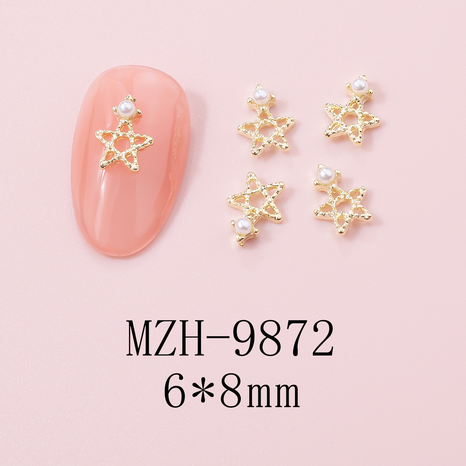 5g Weight Nail Decoration Accessories Nail Supplies 10 PCS/Package Quantity Alloy Material Star Pattern Cute Style Cute Star Alloy Nail Decoration Accessories 10 PCS/Package 22