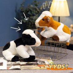 仿真坐姿呆萌奶牛毛絨玩具公仔可愛玩偶抱枕動物生肖牛公仔牛禮物