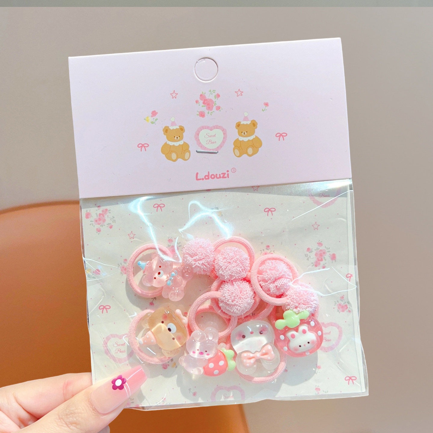 Niños coloridos lindos viento dulce dibujos animados anillo para el cabello bebé joyas para el cabello niñas de alta elasticidad no lesionar toque de cabello