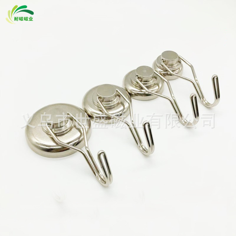 强力磁旋转挂钩360度免打孔磁铁D25/32/36mm 钕铁硼强力磁性挂钩