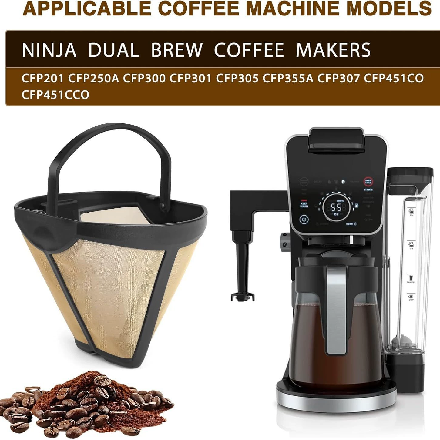 Для Ninja CFP307 фильтр для кофе CFP201 CFP250A CFP300 CFP301 305