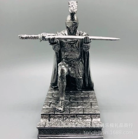 通乐极 PenHolder Knight Pen Seat Armor Hero Pen Holder Display Stand Stationery Pen Holder Metal Electroplating