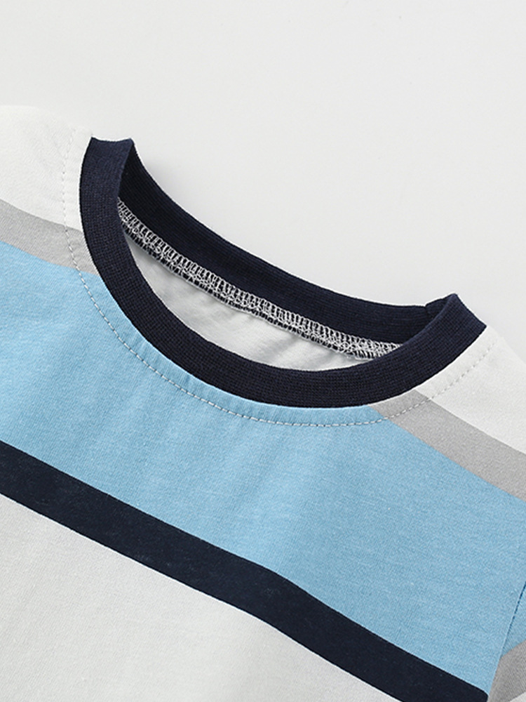 Traje de niño malwee transfronterizo verano nuevo estilo cuello redondo manga corta pantalones de cintura elástica para niños europeos y americanos de dos piezas