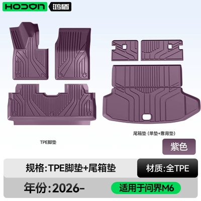 Modelə uyğun ayaqaltı | Supplies - 212t01-wenjie-m6-26-models-package-model-purple-tpe-thickened-single-layer-trunk-single-pad-backrest-pad