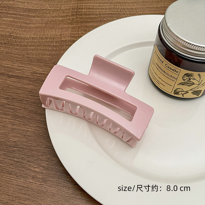 Milk Brown horquilla grande hacia atrás cabeza clip de pelo tocado de las mujeres principios de primavera de alto grado updo tiburón horquilla