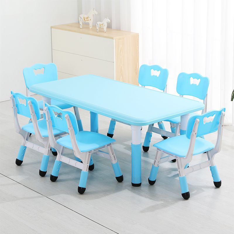 Kindergarten Tables and Chairs, Children's Learning Table, Early Education Plastic Rectangular Liftable Table, Baby Home Painting Desk