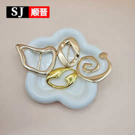 欧美小众设计不规则螺旋泳装扣金属蚊香扣服装肩带腰间衣领饰配件