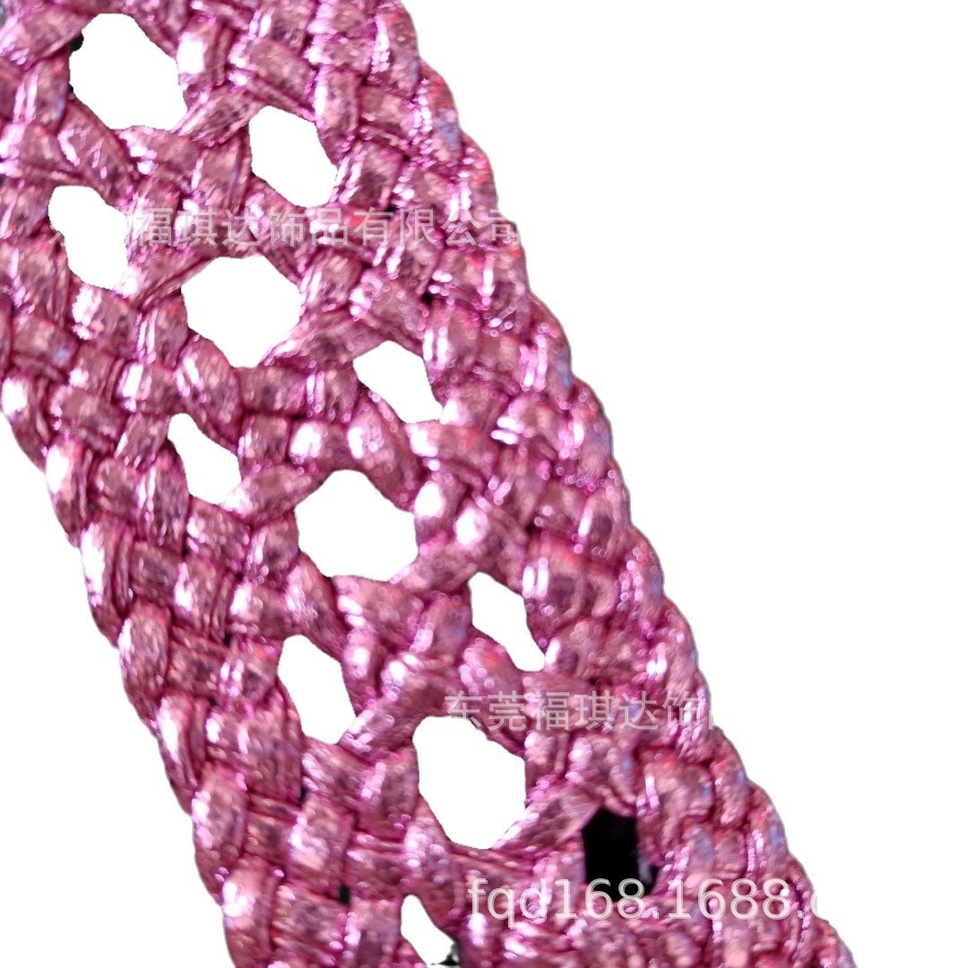 Upper braided leather strip drawbar braided upper flower hole leather strip braided handmade upper braided manufacturers