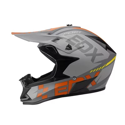 Motosiklet kaskı (dəbilqə) – Seasons motocross helmet - sub-gray-orange-goggles-gloves-mask-s